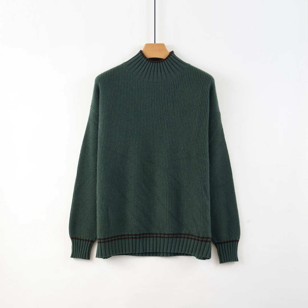 天山【100山羊绒】秋冬新款贵气百搭半高领通勤羊绒衫女-YTNL5703T