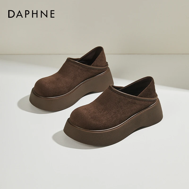 达芙妮拼接勃肯鞋女2025春季时尚复古松糕鞋英伦风休闲鞋厚底皮鞋