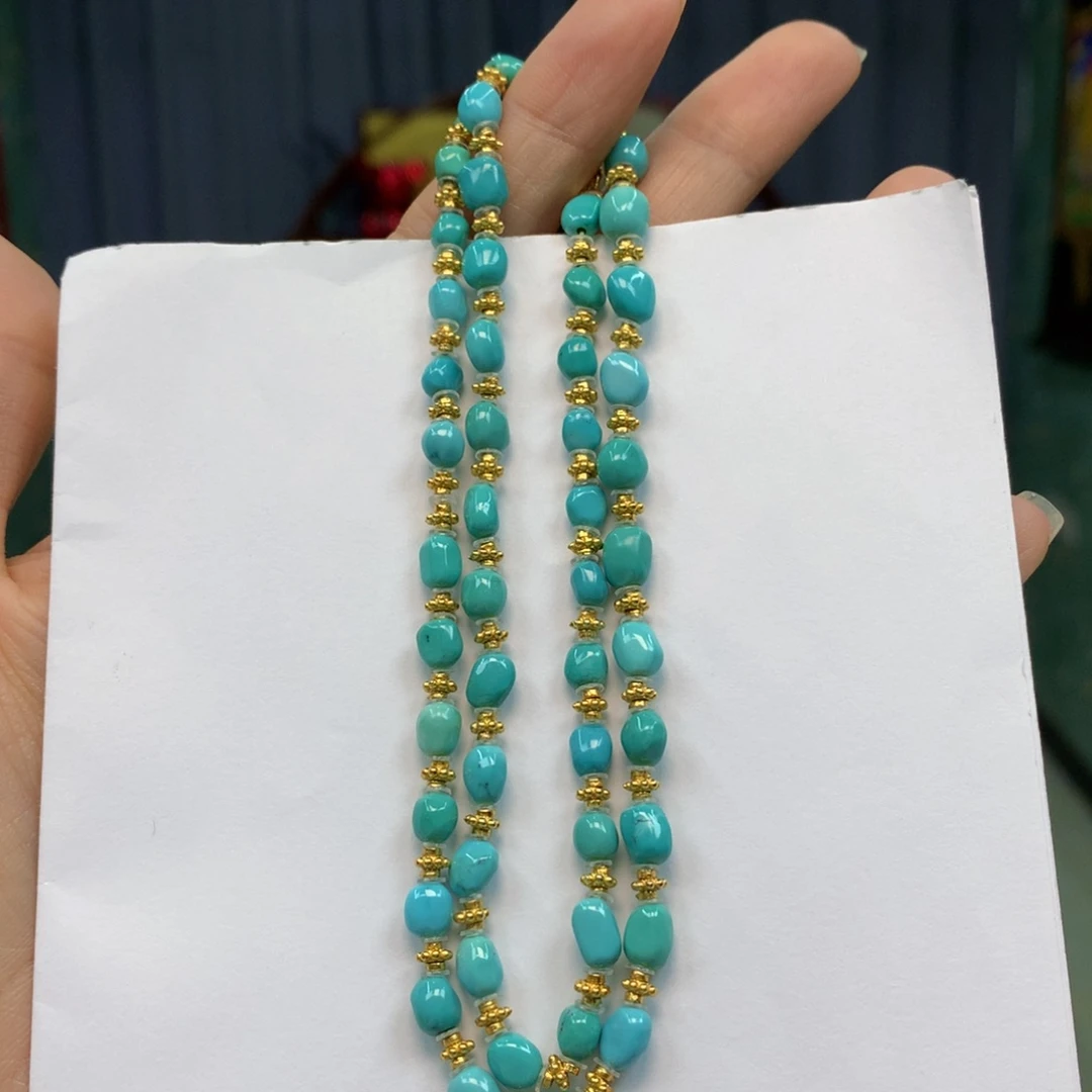 绿松石银S925镶嵌长链