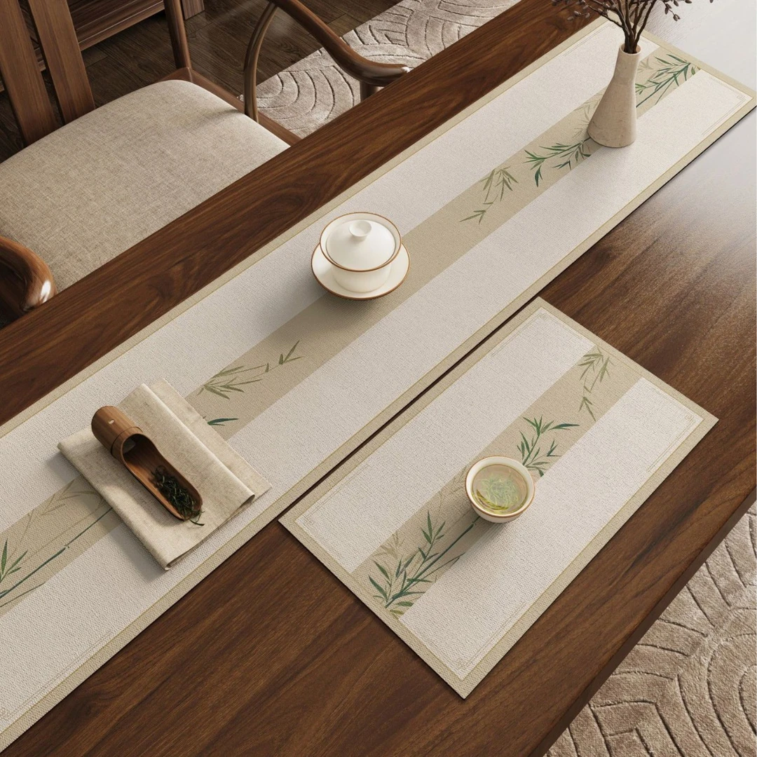 新中式茶几桌布防油耐脏中国风桌旗禅意茶席吸水茶台茶垫防水垫子