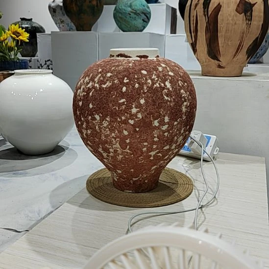 瓶景德镇陶瓷花瓶红咖色