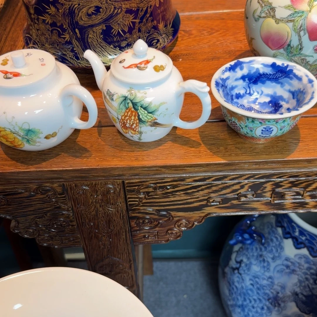 谦***三景德镇手工手绘展示