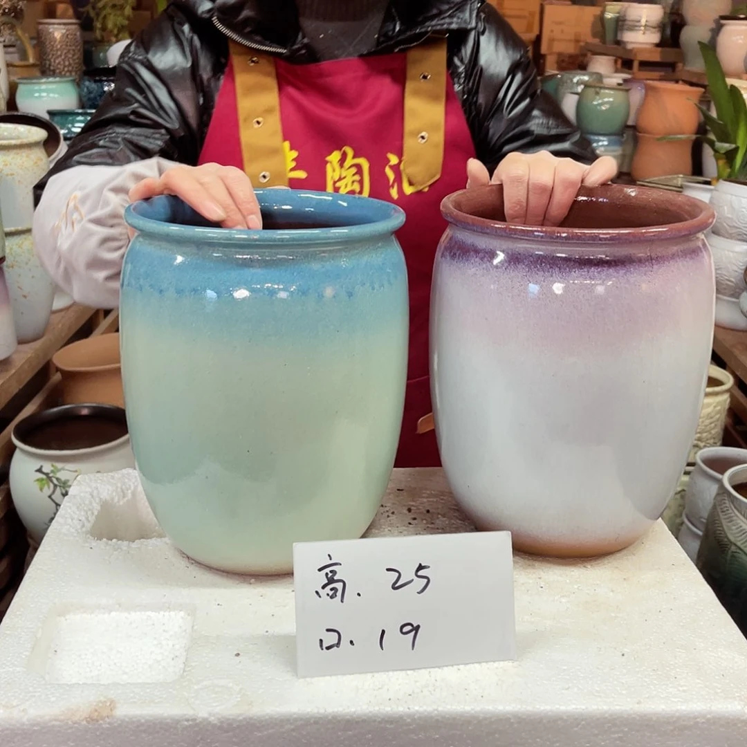 紫砂花盆高度25口径19