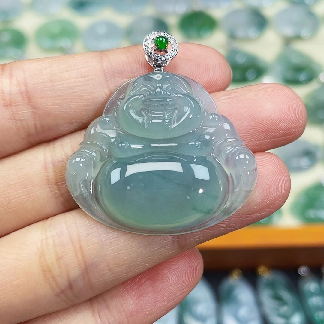 翡翠颈饰18K金镶嵌吊坠