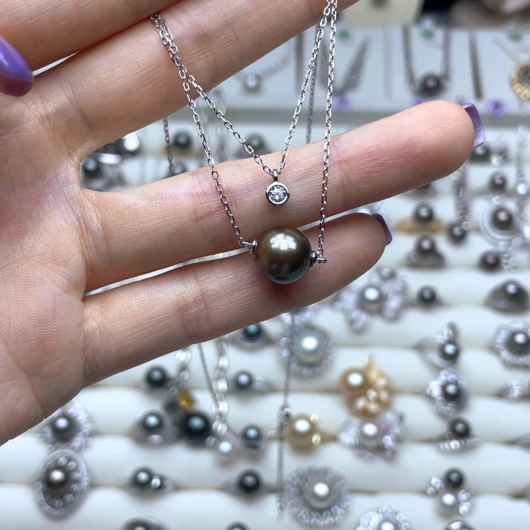 项链海水珍珠银S925镶嵌