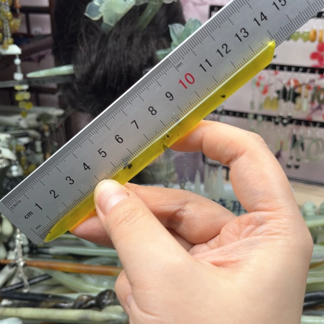 岫玉未镶嵌发饰长度14厘米左右的