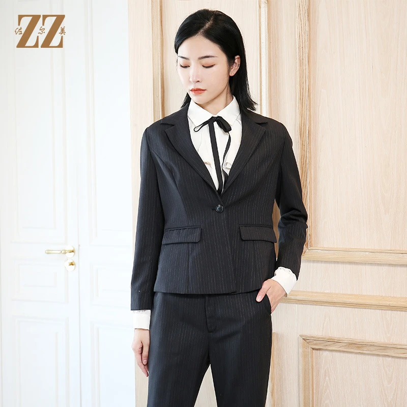 佐尔美春季新款小香风英伦风休闲气质时尚职业西装外套女E03KT04