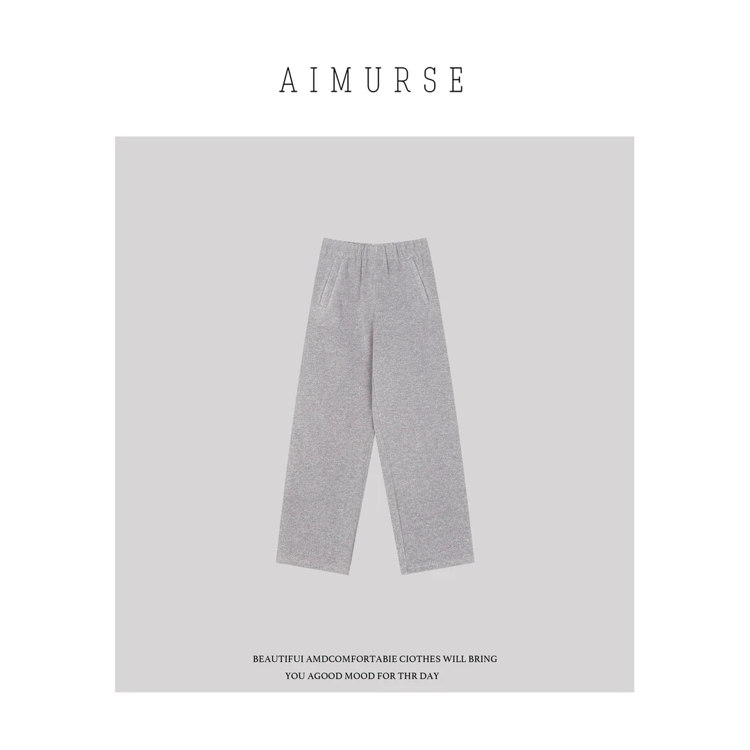 AIMURSE【散步裤】小众设计师 冬季保暖羊毛百搭休闲裤 AM70232
