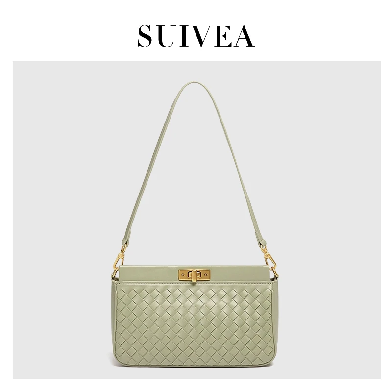 洞石绿B-1942春夏新品时尚编织女包休闲百搭单肩包简约腋下包