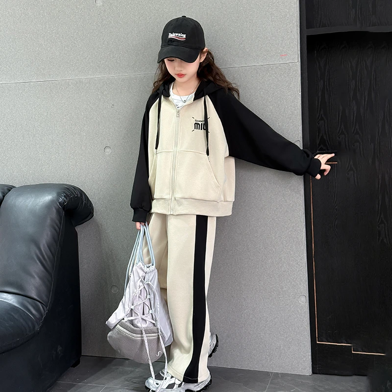 女大童套装春秋款2025新款洋气女孩子春天外套女童春装网红儿双11