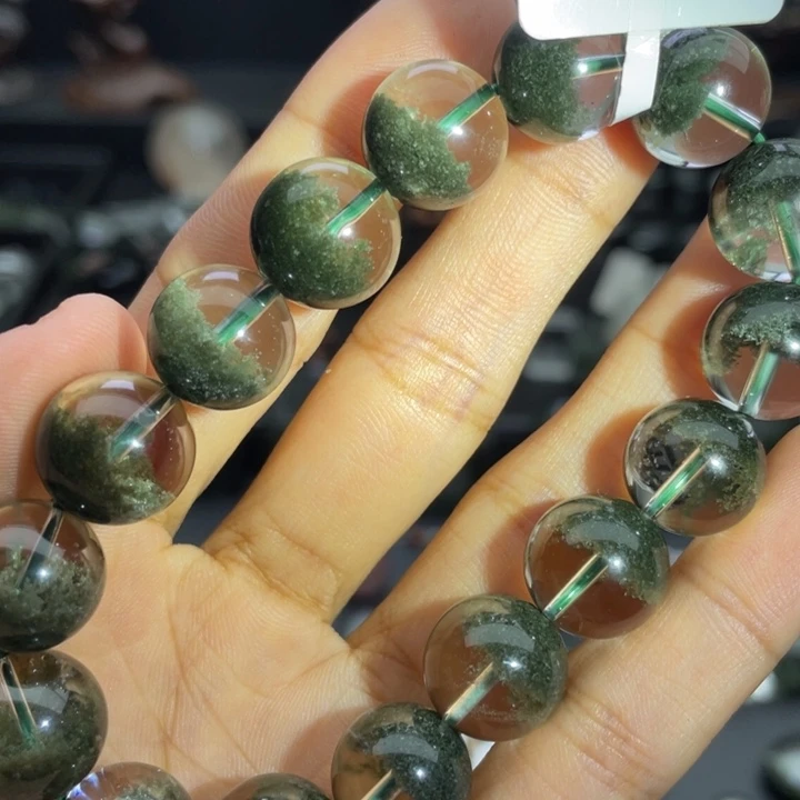 未镶嵌手链水晶绿幽灵聚宝盆13
