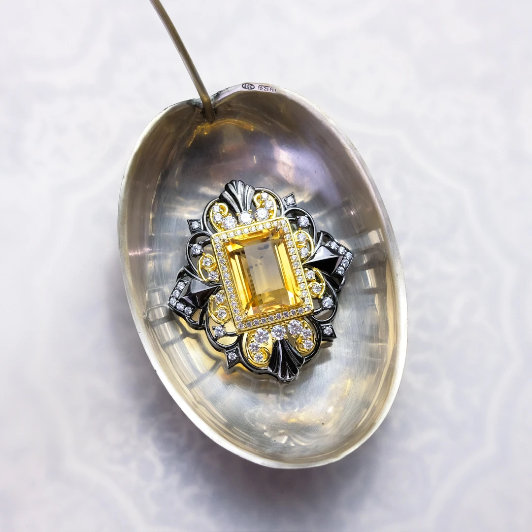 吊坠925银 意大利工艺  蝴蝶结 黄水 精致主义吊坠作品