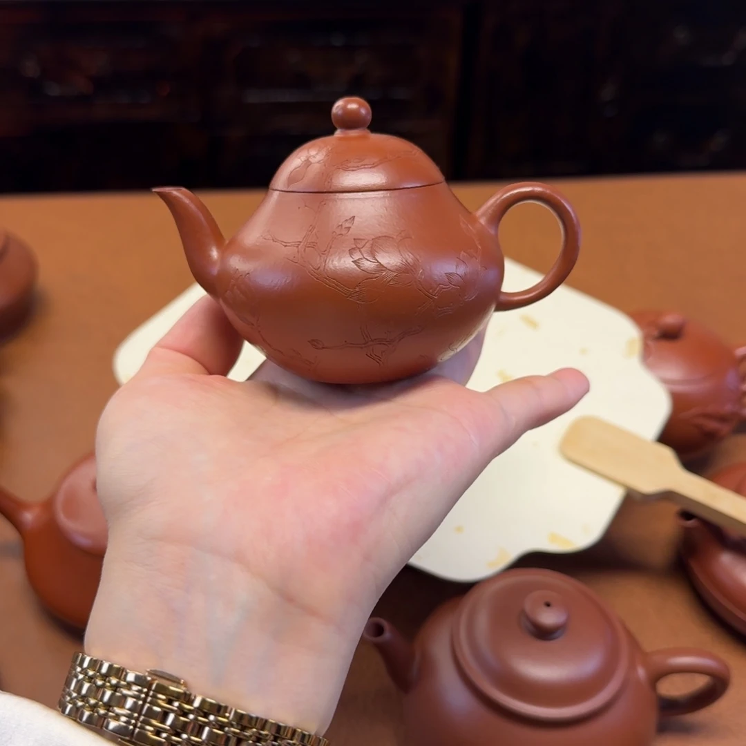 紫砂茶壶梨，140cc.全手工制作，小煤窑朱泥