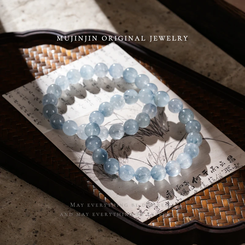 【木槿槿】天然蓝兔毛水晶手串女款约10m时尚手链XL2995多样性发一