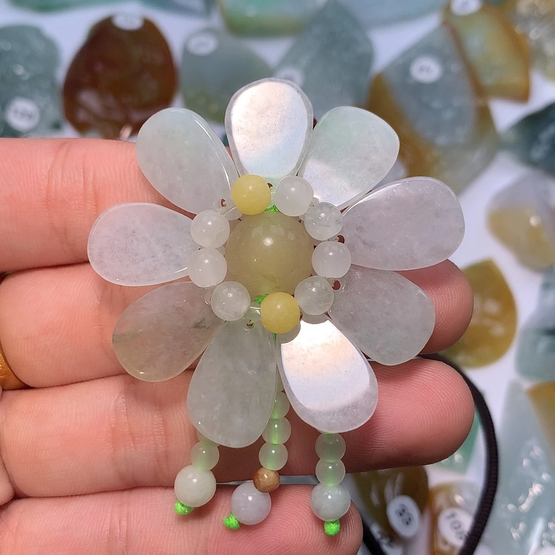 颈饰未镶嵌翡翠冰胶随行花朵