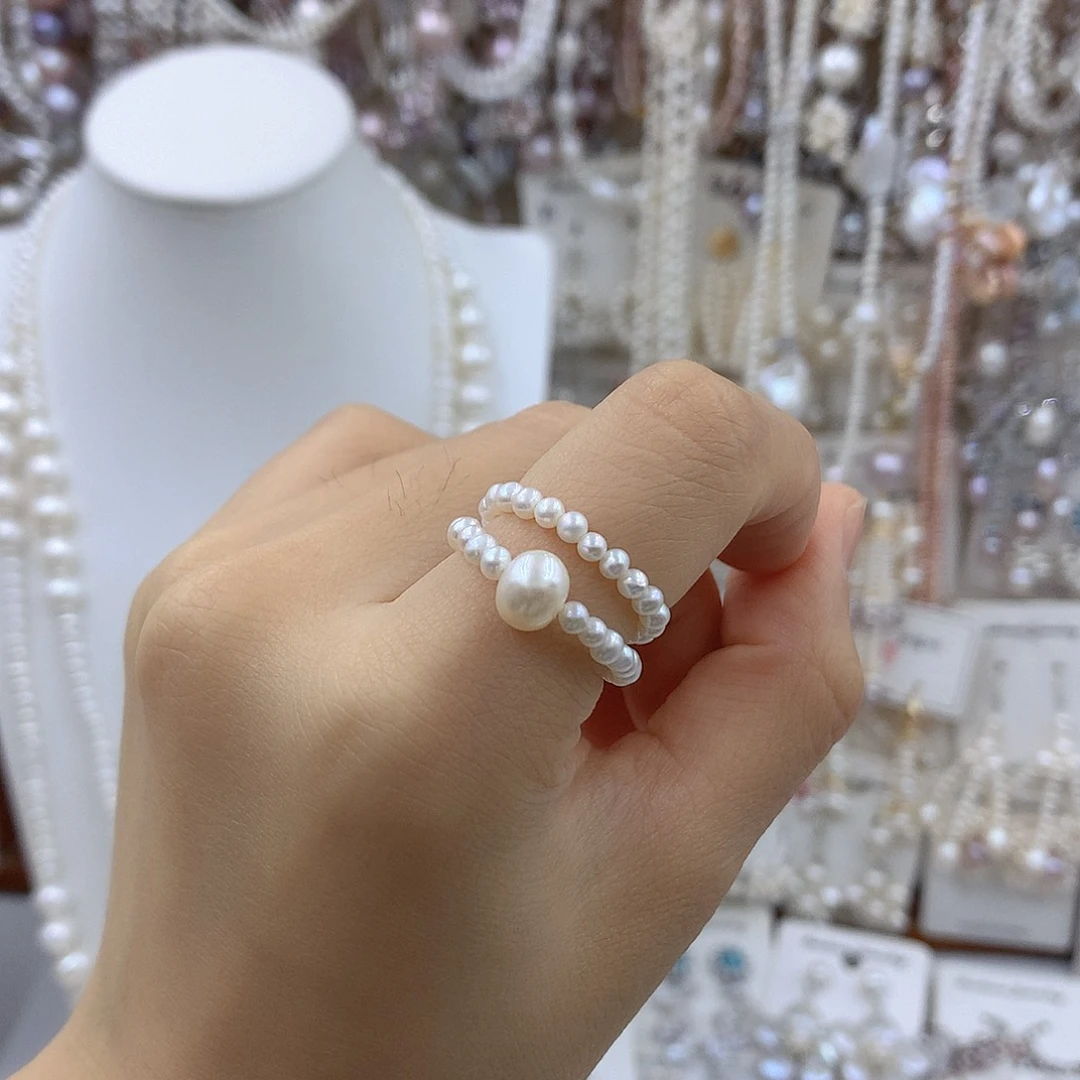 淡水珍珠项链耳饰银S925镶嵌