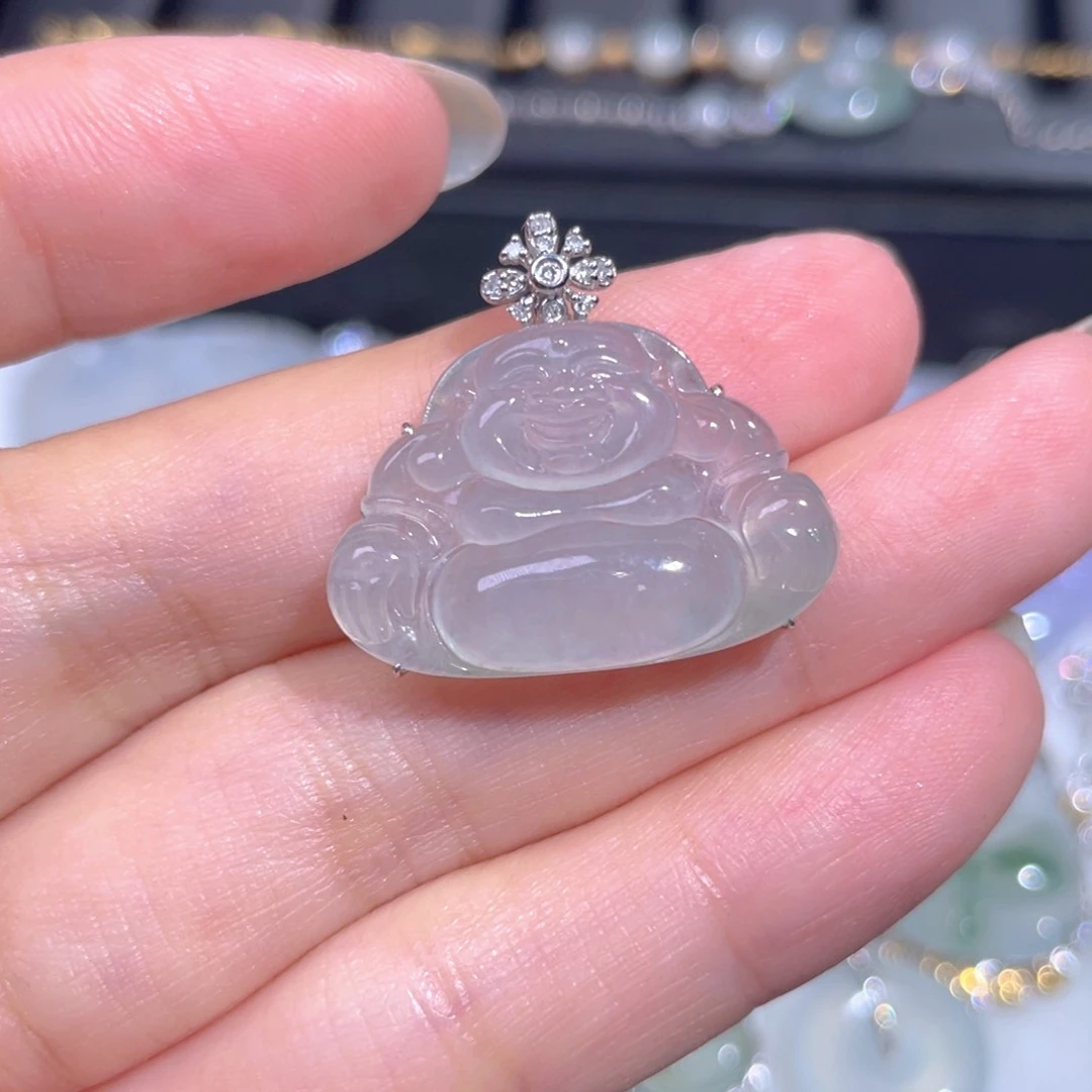 颈饰18K金镶嵌翡翠翡翠