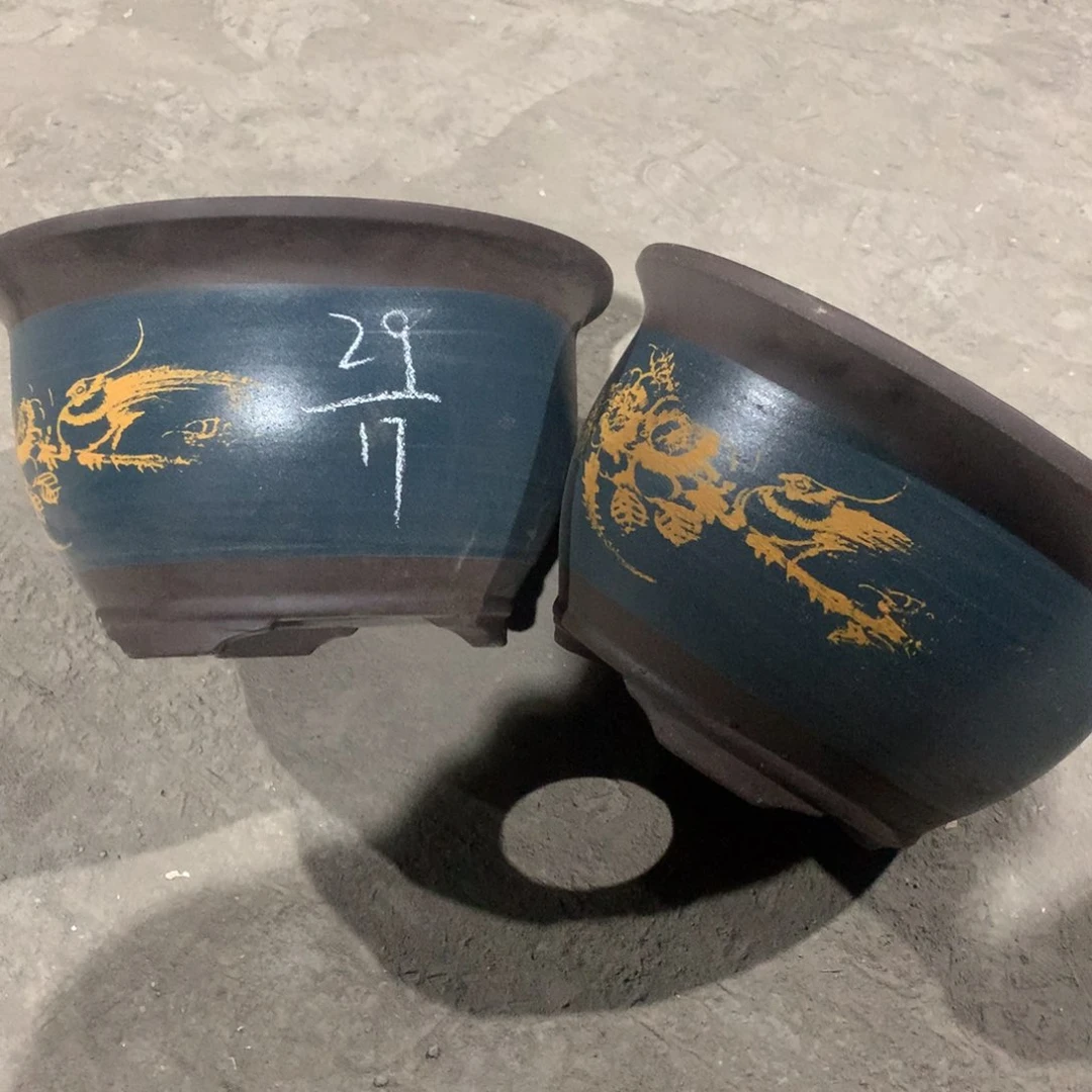 紫砂宜兴紫砂花盆，现货发