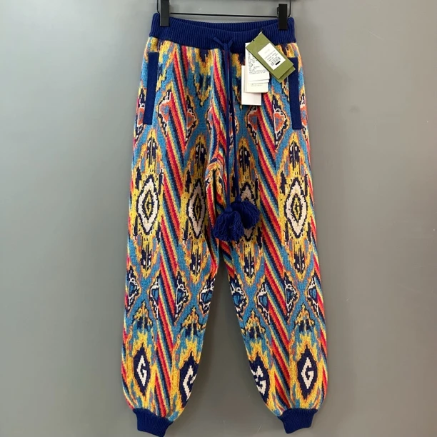 未使用 GUCCI/古驰 古驰蓝色花纹长裤