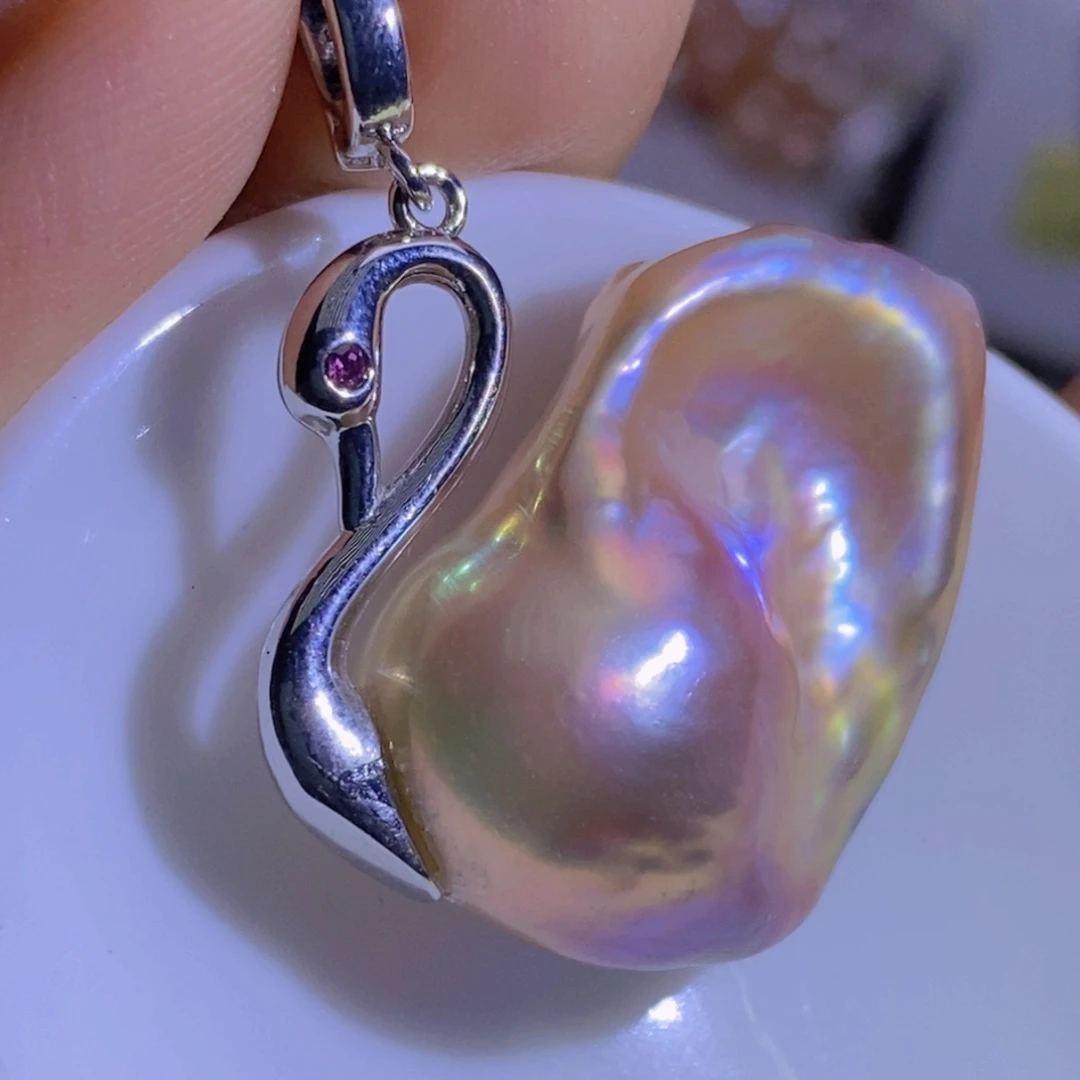 淡水珍珠天然淡水珍珠（微瑕）银S925镶嵌