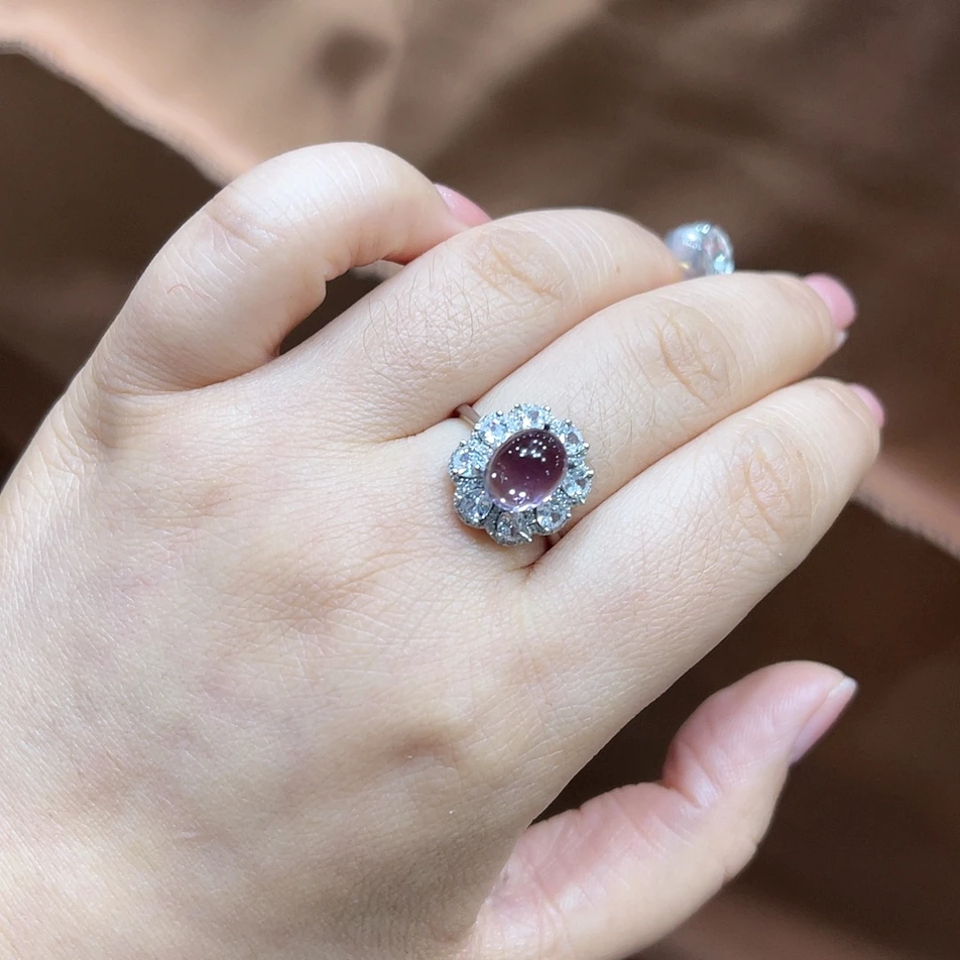 戒指银S925镶嵌紫晶