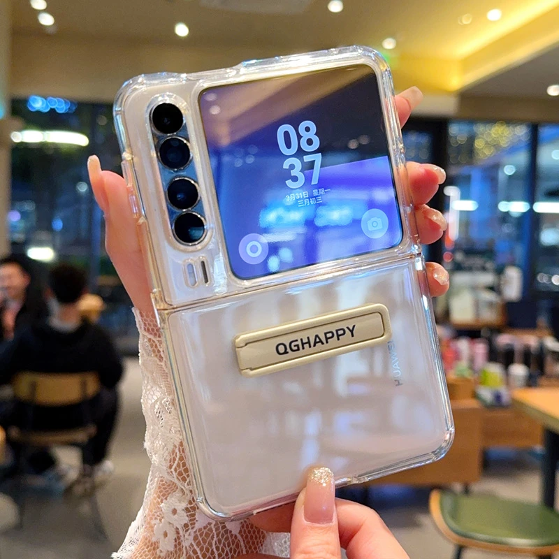 华为Pura X手机壳透明软壳简约壳膜一体pura x典藏折叠创意支架女