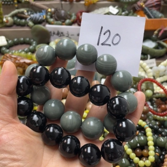 未镶嵌蛇纹石玉手链奔*