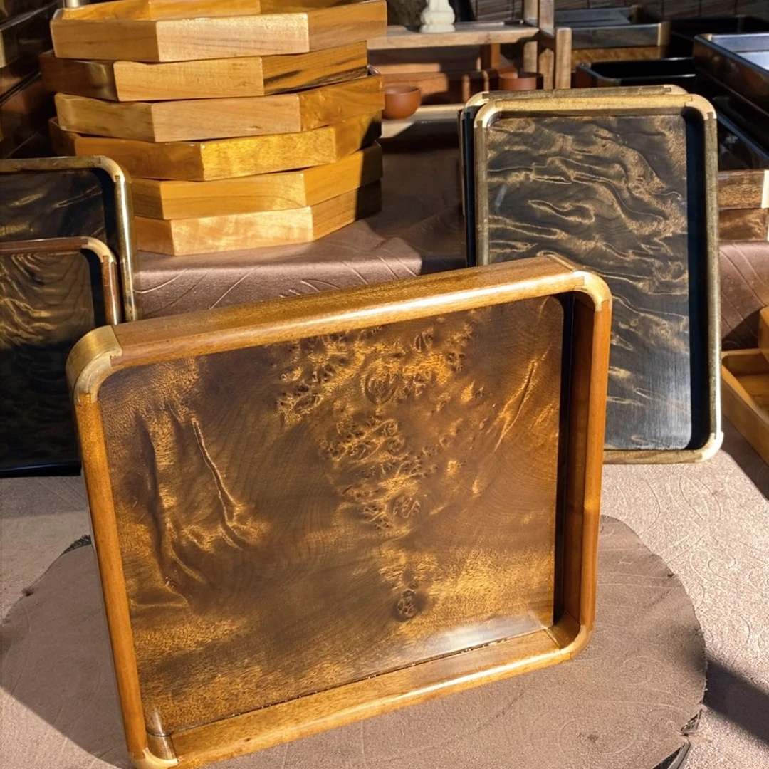 阴沉木莲**心金丝楠木文盘