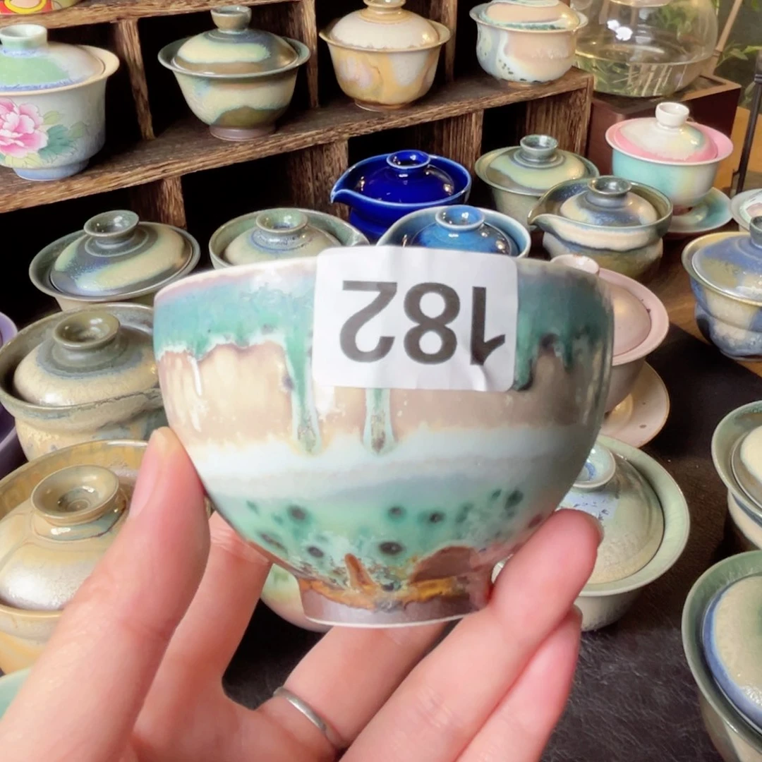 瓷片纯手工柴烧茶器手作