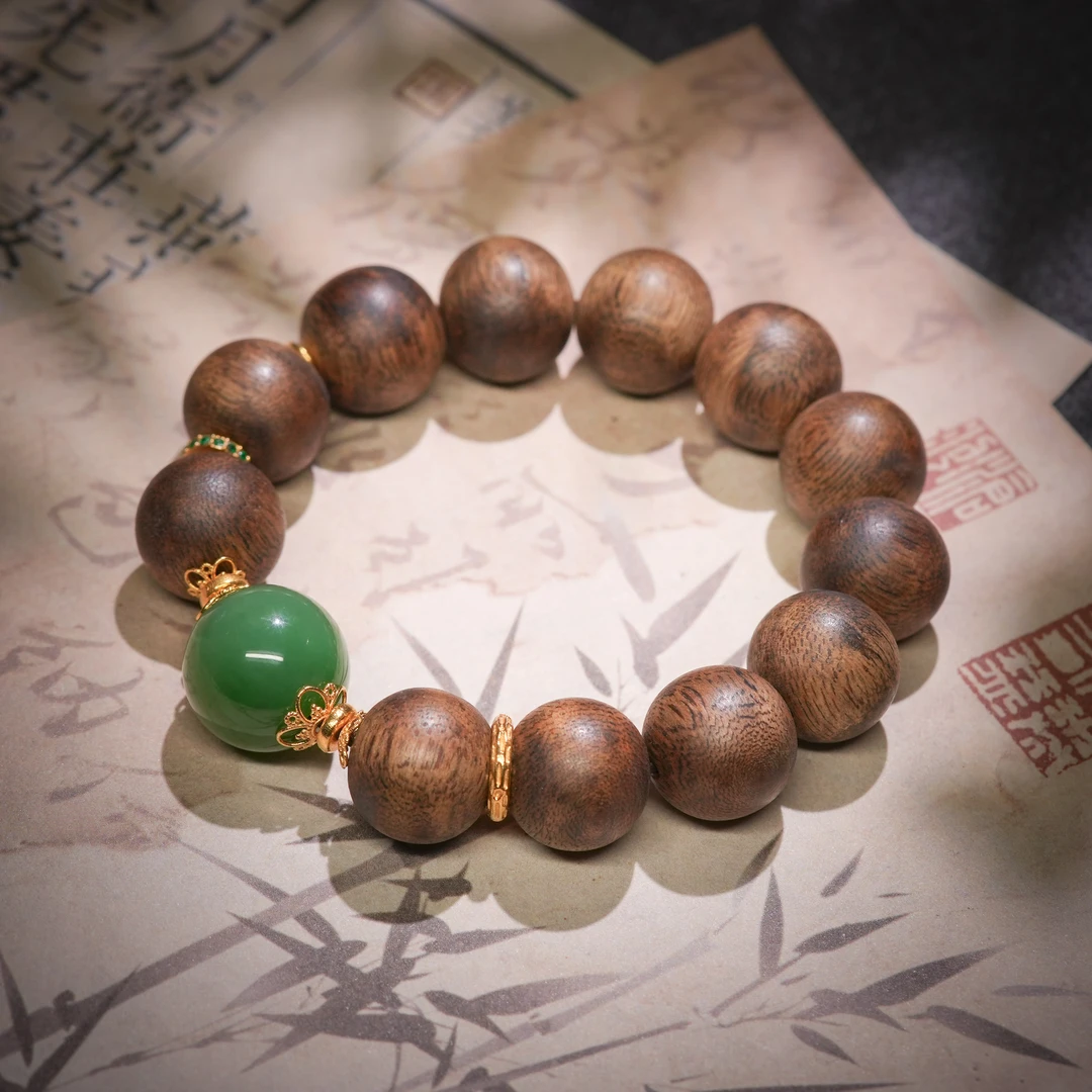 沉瑶·传世级越南沉香母树老料18K金手串AS1252珠径约14mm