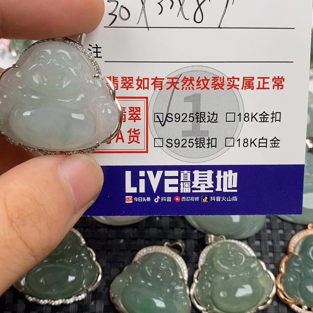 翡翠银S925镶嵌颈饰