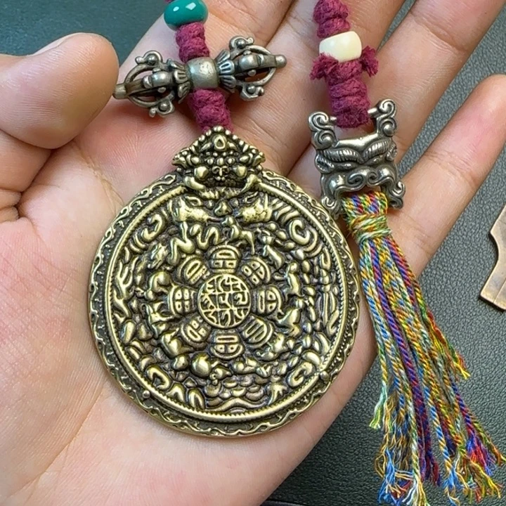 山***。铜铁合金类藏传工艺品九宫八卦