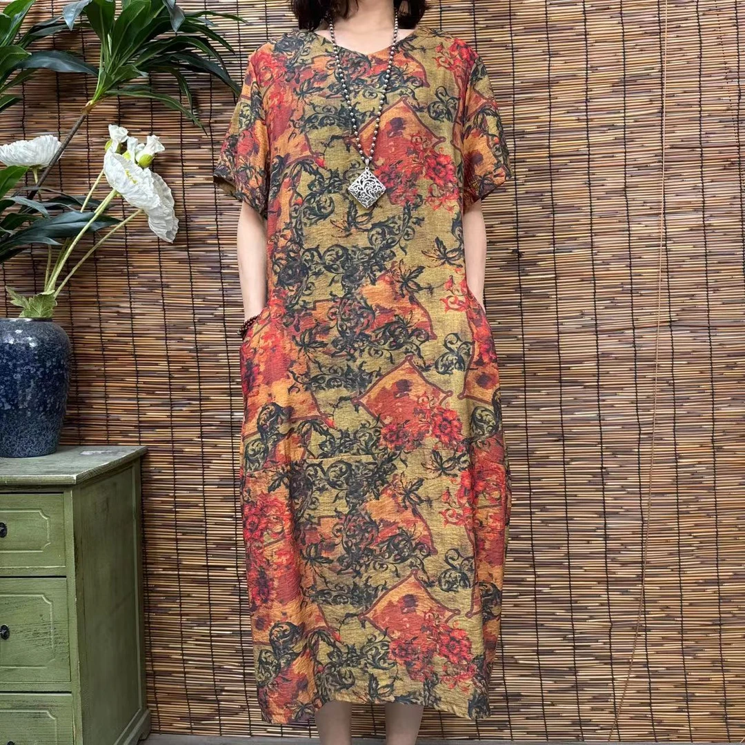 2825新款春夏遮肉显瘦洋气减龄连衣裙QZ