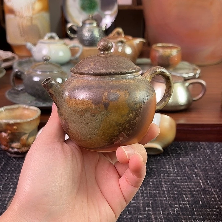 柴烧中白泥窑宝茶壶精品