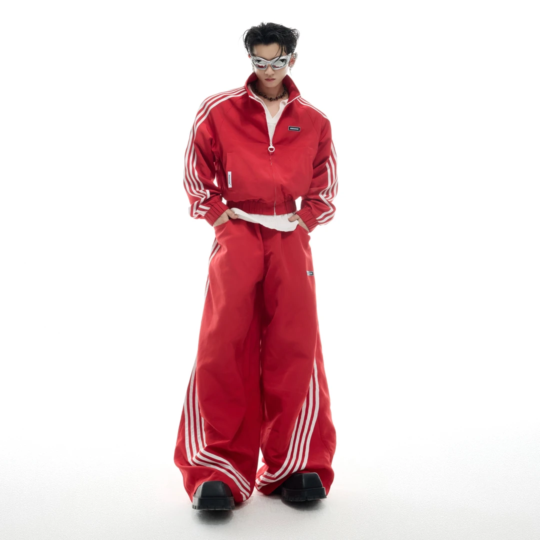 ArguE CulturE 小众4条杠复古立领短款夹克外套宽松运动休闲套装