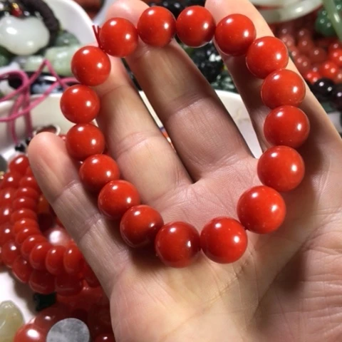 未镶嵌手链南红玛瑙12珠子