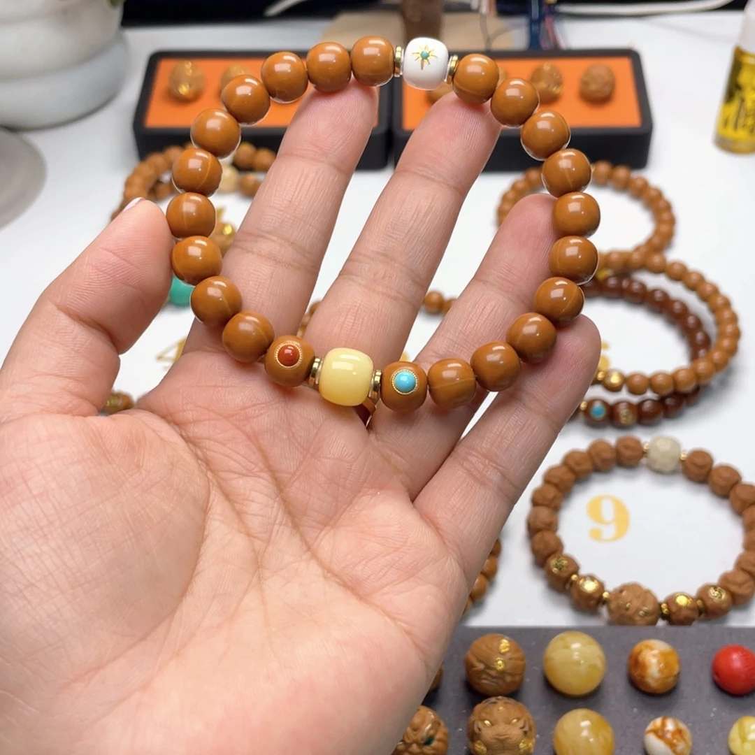 一***帕猴头核桃手串老型➕24k红绿➕双配