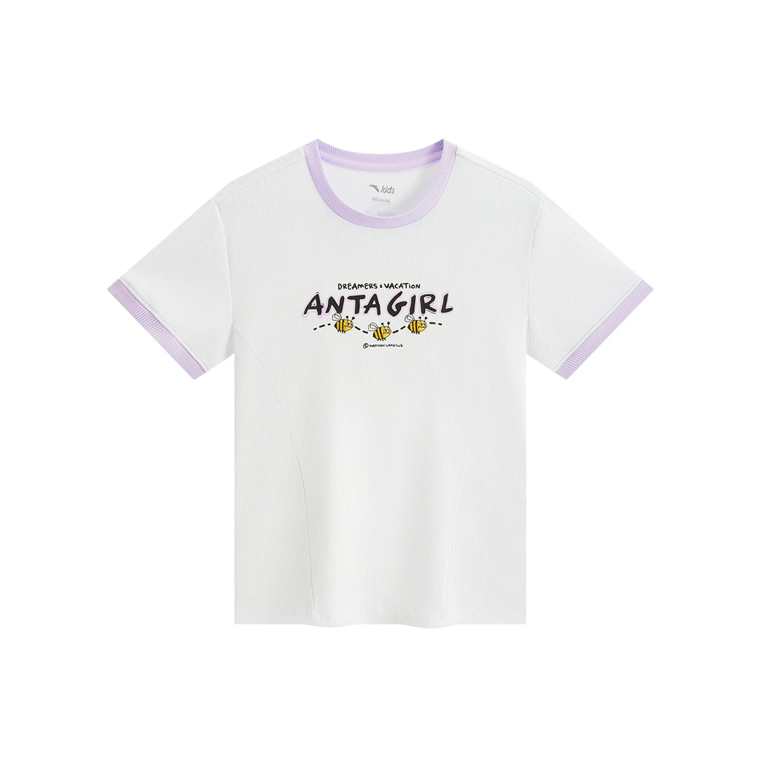 【潮流女-IP】安踏儿童女大童潮流系列夏季款短T时尚舒适百搭女童装
