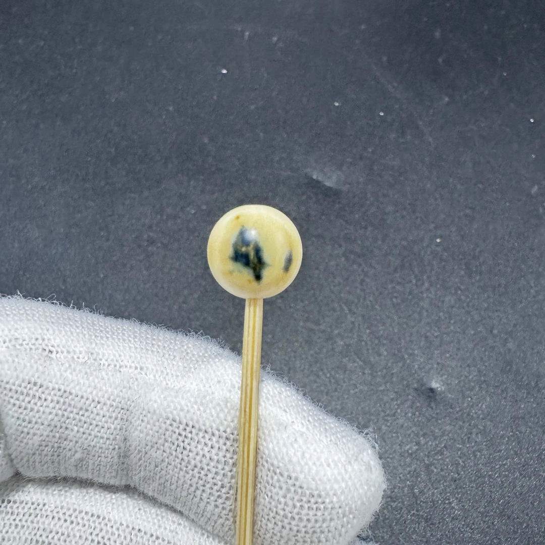 【猛犸兄弟】L0071天然猛犸牙蓝眼睛单珠