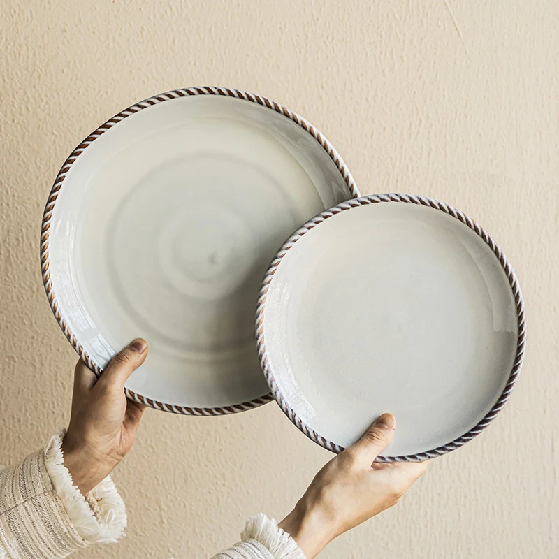 YE HOME 法式陶瓷盘西餐盘早餐盘甜品蛋糕盘高颜值家用菜盘沙拉盘