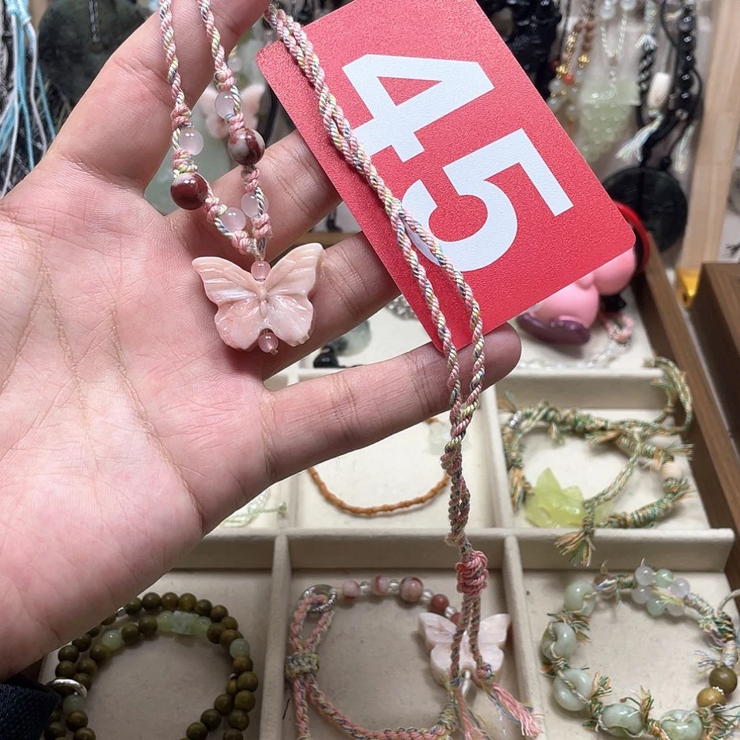 蛇纹石玉合金颈饰