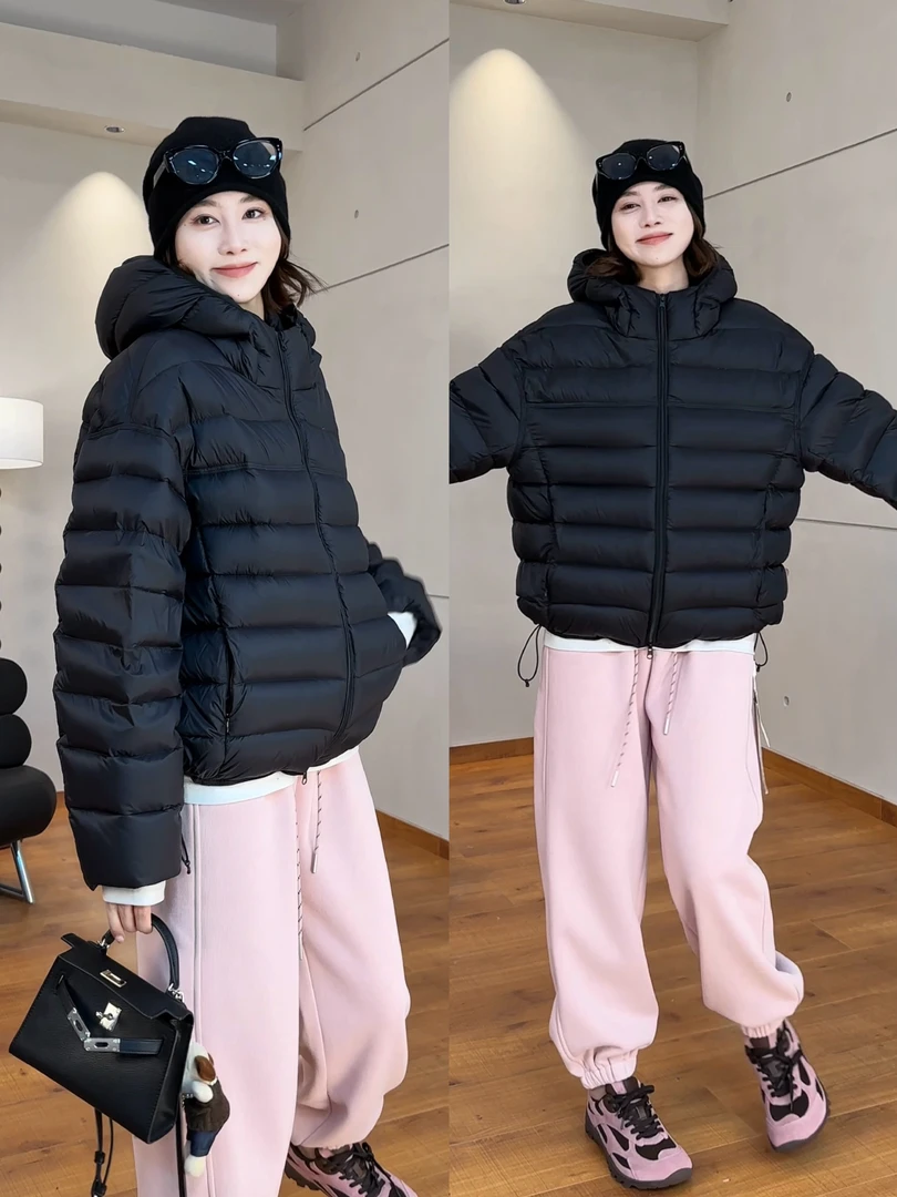 月月 冬季新款【原创私服】显瘦百搭保暖连帽排骨羽绒服 2510C6945