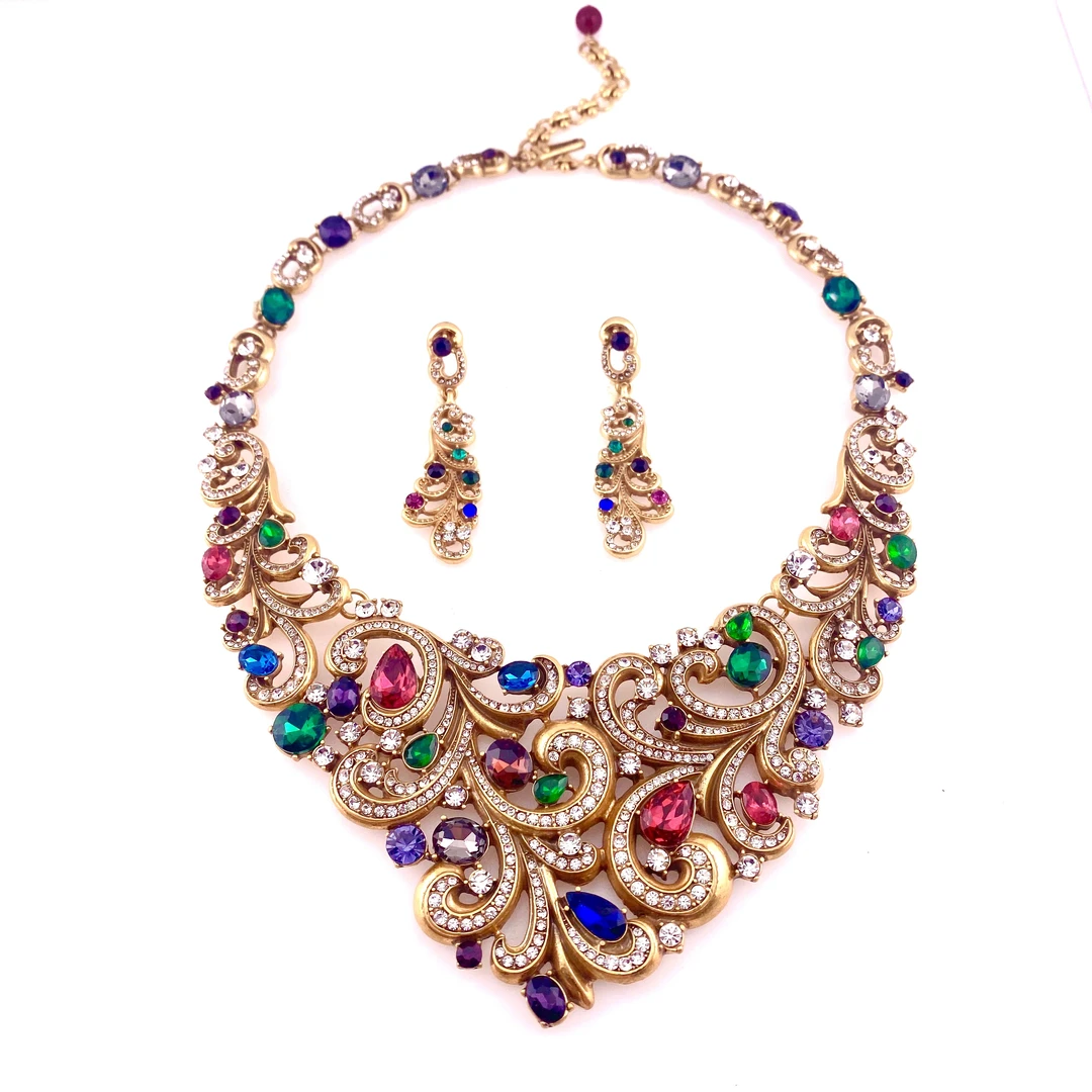 铜合金锆石耳饰 G306经典时尚复古重工欧美中古设计师精致镶钻