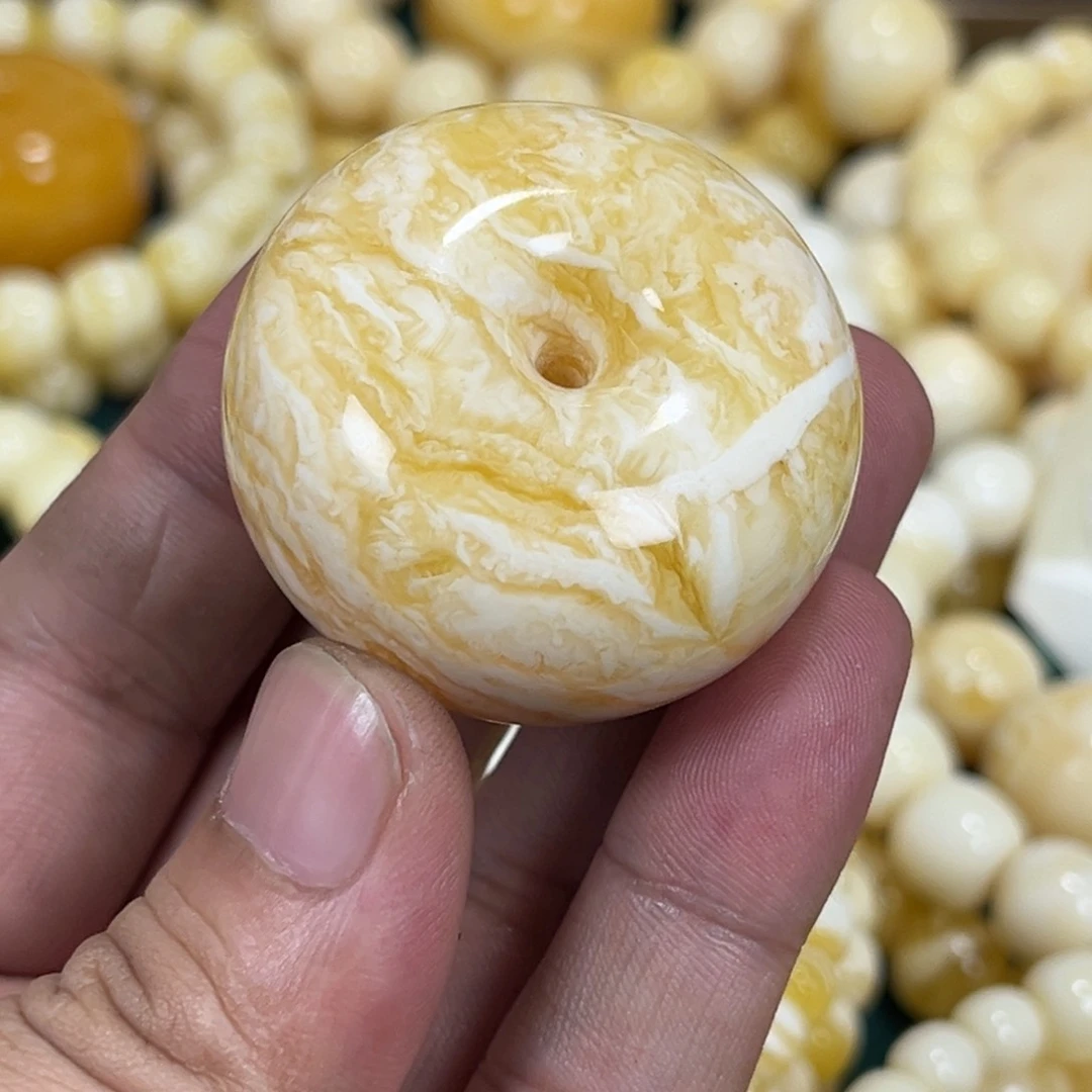 琥珀手链未镶嵌焦皮橘底虎皮23