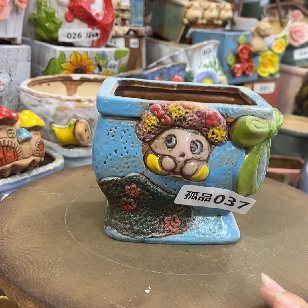 粗陶多肉花盆花盆孤品37