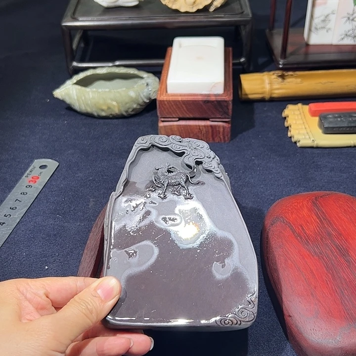 5寸坑仔岩配木盒端砚