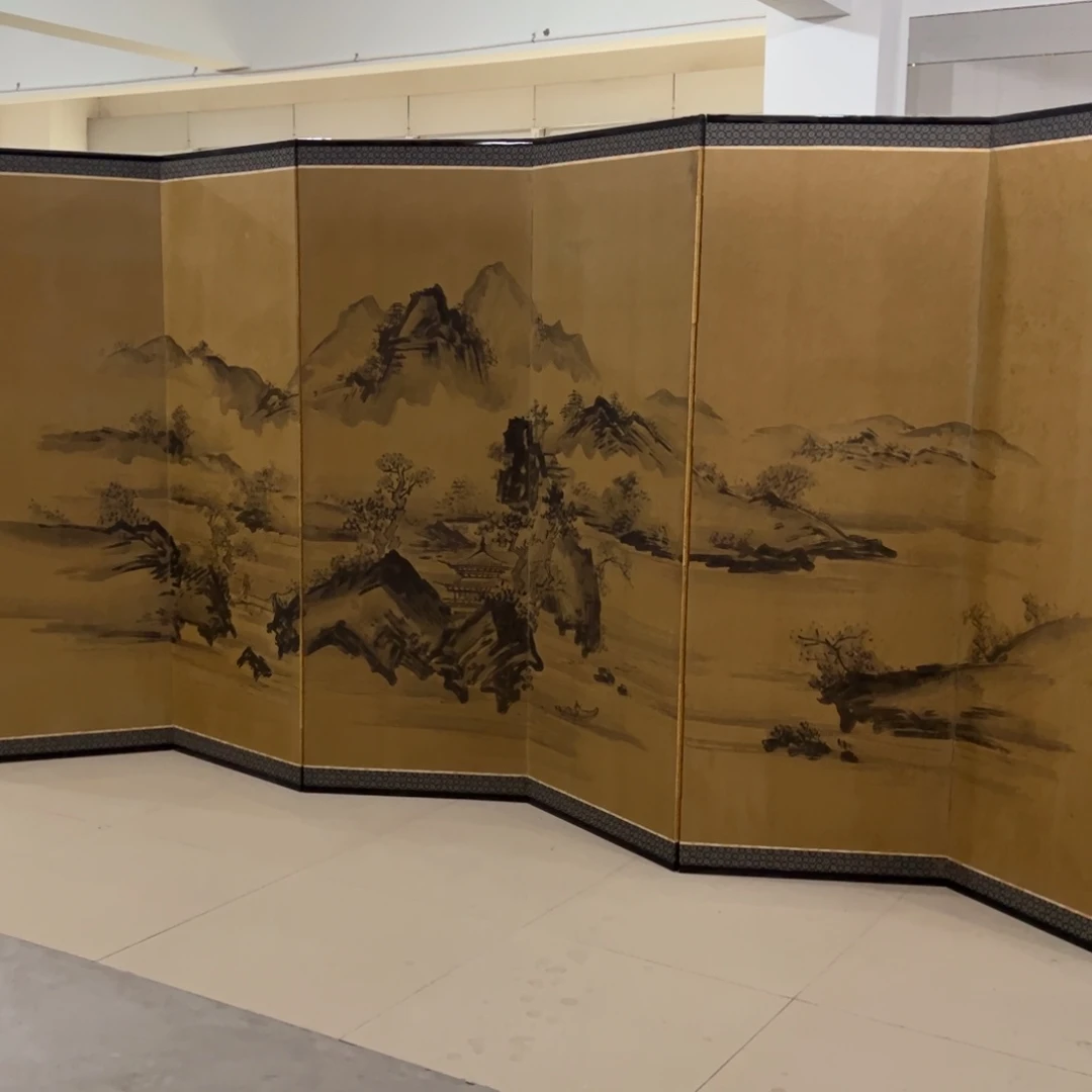 绘画屏风框画茶空间设计