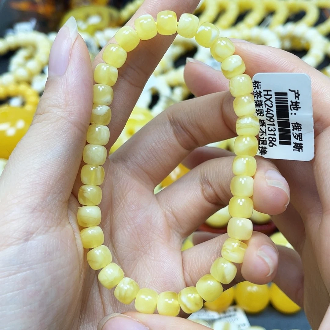 未镶嵌蜜蜡裸石老型手串6.5mm福利