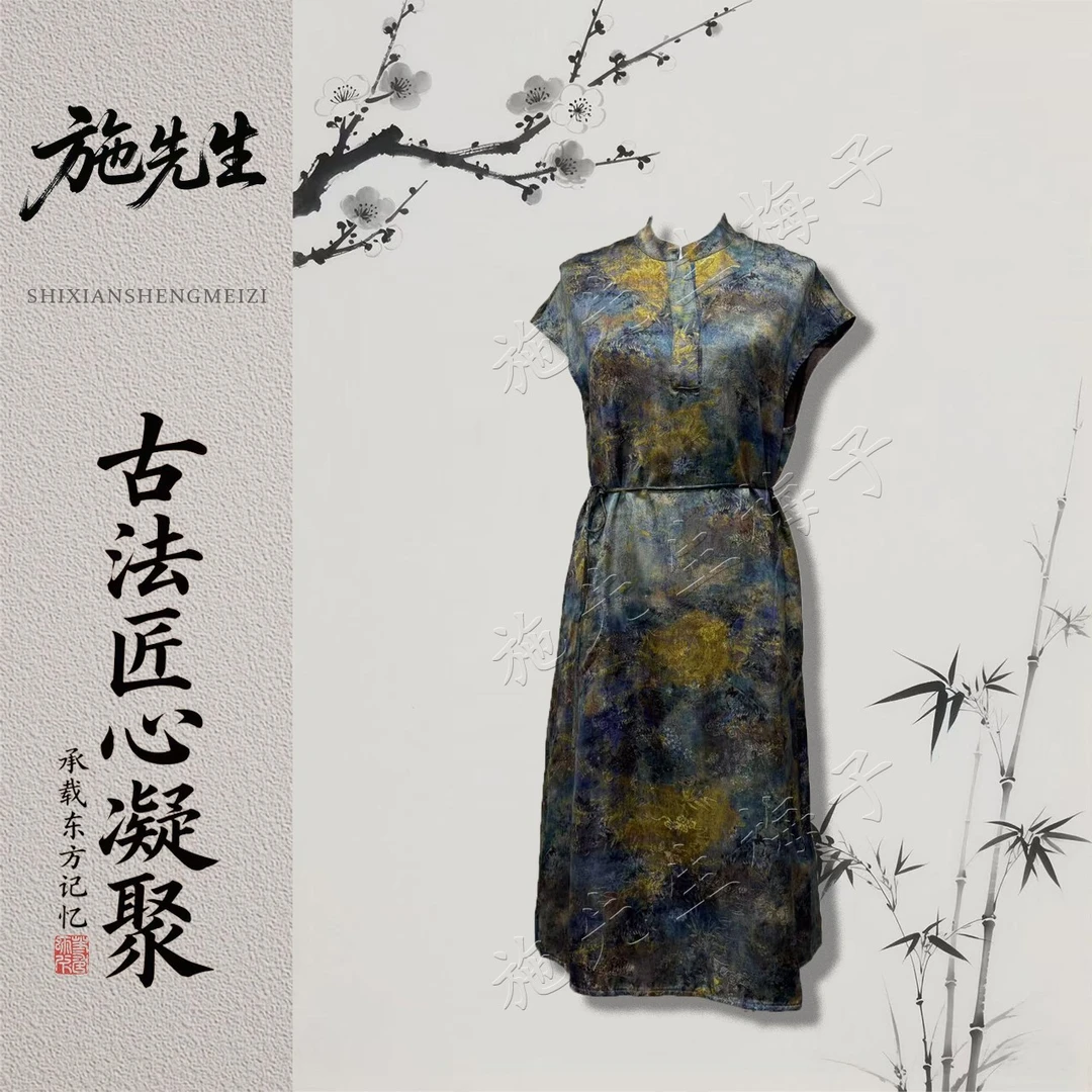 X夏季新款时尚双面穿气质系带女装显瘦连衣裙洋气妈妈装K7221
