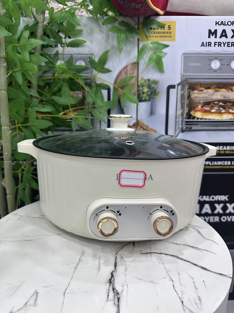 C1030鸳鸯锅经典圆锅煮30cm不粘电火锅煮锅分体烤盘家用C1030